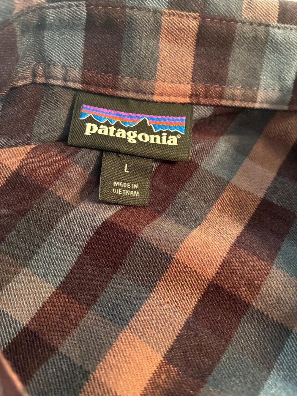 Patagonia Women's Canyonite Flannel Shirt size L blues pinks checks plaid - Picture 2 of 3